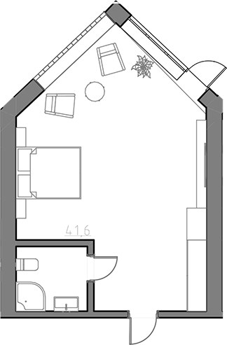 Планировка 40.0 м²