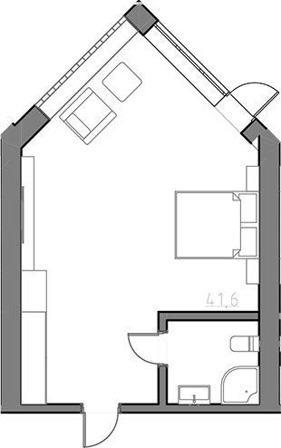 Планировка 40.0 м²