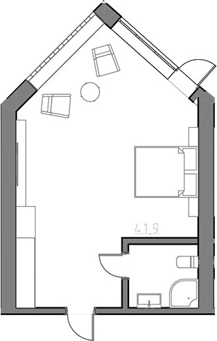 Планировка 40.0 м²