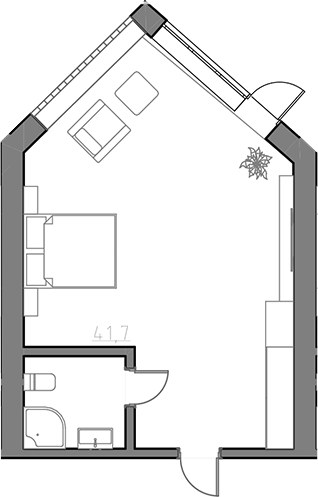 Планировка 40.0 м²