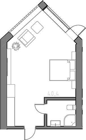 Планировка 40.0 м²