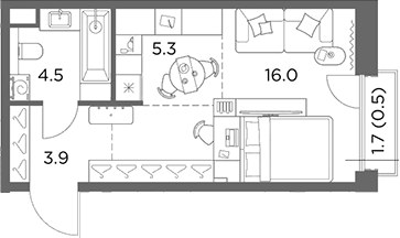 Планировка 30.2 м²