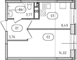 Планировка 30.04 м²
