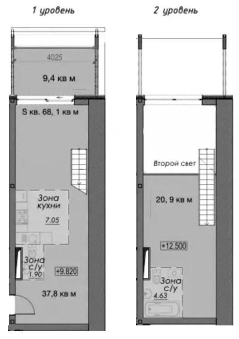 Планировка 68.1 м²