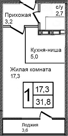 Планировка 31.8 м²