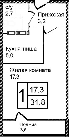 Планировка 31.8 м²