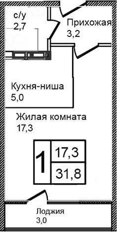 Планировка 31.8 м²