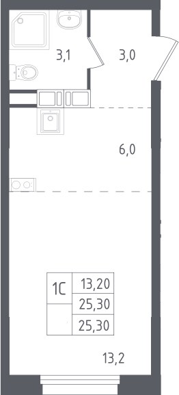 Планировка 25.3 м²