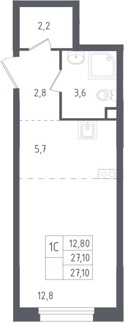 Планировка 27.1 м²