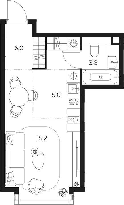Планировка 29.8 м²