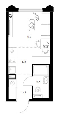 Планировка 20.9 м²