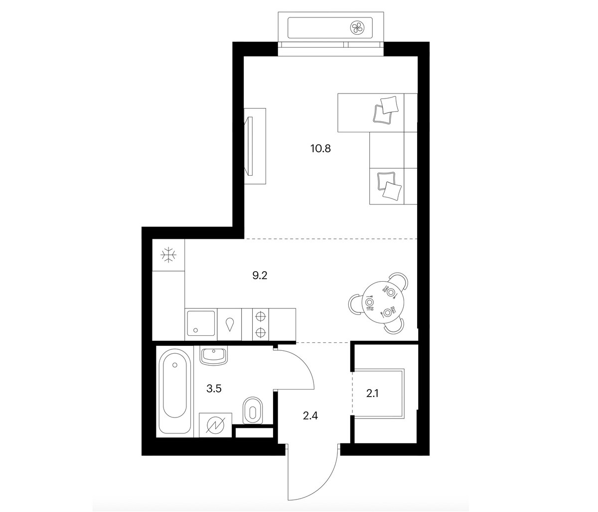 Планировка 28.0 м²