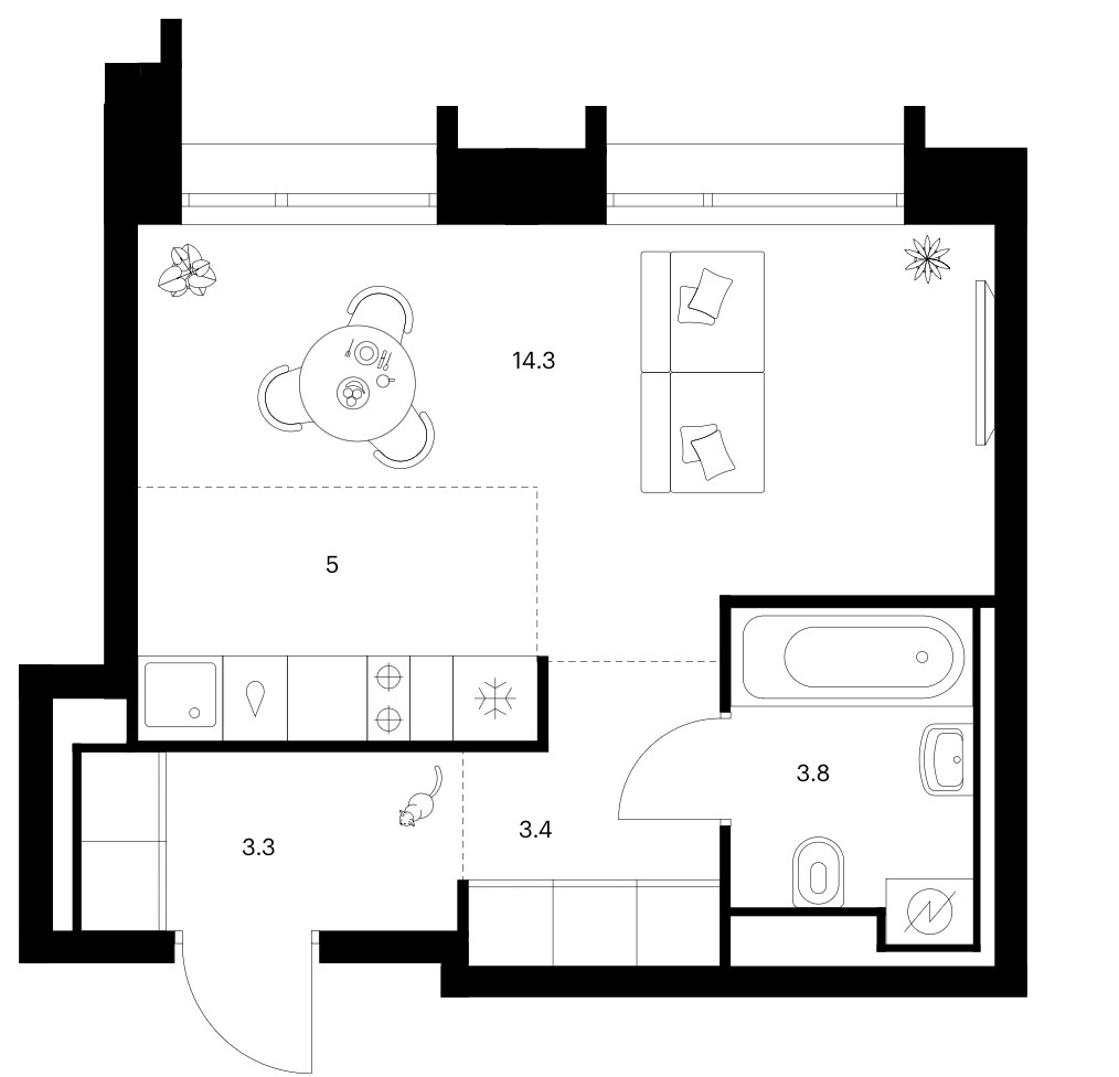 Планировка 29.8 м²