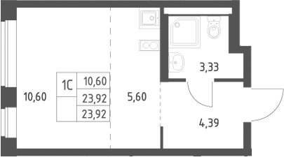 Планировка 23.92 м²