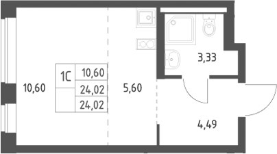 Планировка 24.02 м²