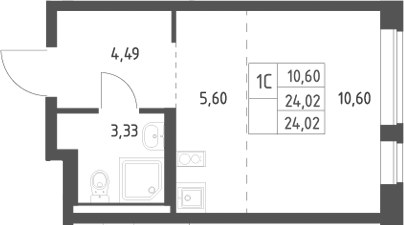 Планировка 24.02 м²