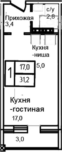 Планировка 31.2 м²