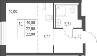 Планировка 22.8 м²