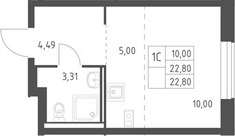 Планировка 22.8 м²