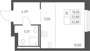 Планировка 22.8 м²