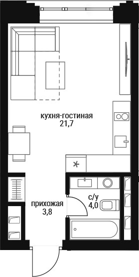 Планировка 29.5 м²