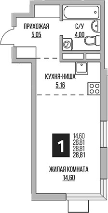 Планировка 28.81 м²