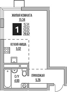 Планировка 29.62 м²