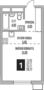 Планировка 28.17 м²