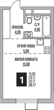 Планировка 28.17 м²