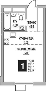 Планировка 28.17 м²