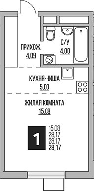 Планировка 28.17 м²
