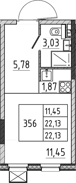 Планировка 22.13 м²