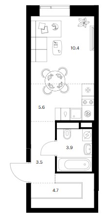 Планировка 28.1 м²