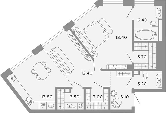 Планировка 69.5 м²
