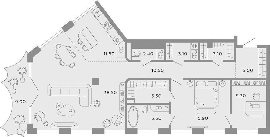 Планировка 119.2 м²
