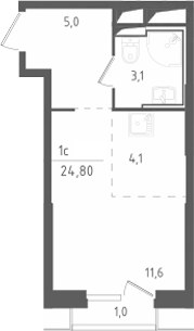 Планировка 24.8 м²