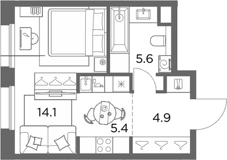 Планировка 30.0 м²
