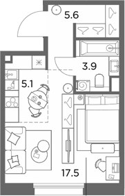 Планировка 32.1 м²