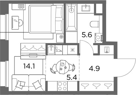 Планировка 30.0 м²