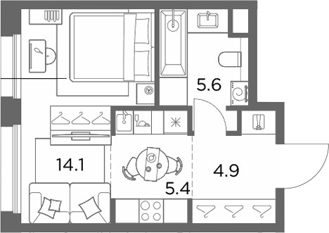 Планировка 30.0 м²