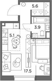 Планировка 32.1 м²