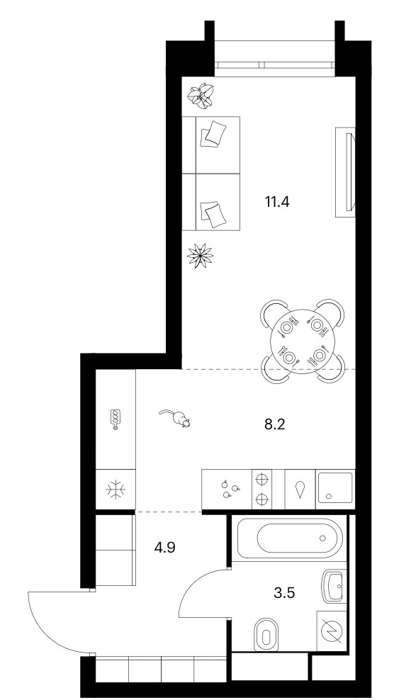 Планировка 28.0 м²