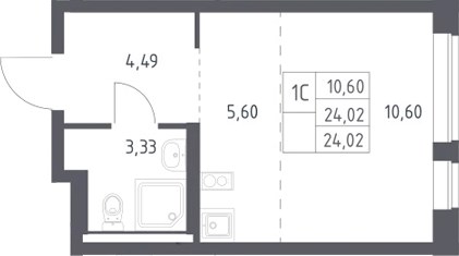 Планировка 24.02 м²