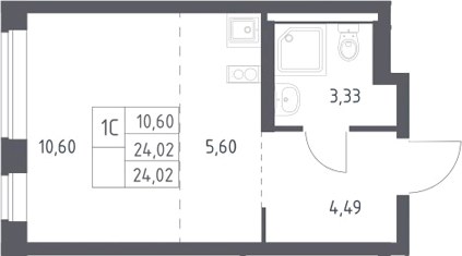Планировка 24.02 м²
