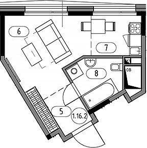Планировка 28.43 м²