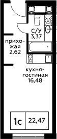 Планировка 22.47 м²
