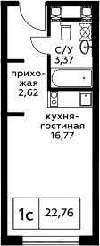 Планировка 22.76 м²