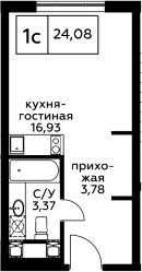 Планировка 24.08 м²
