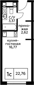 Планировка 22.76 м²
