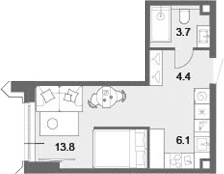 Планировка 28.0 м²